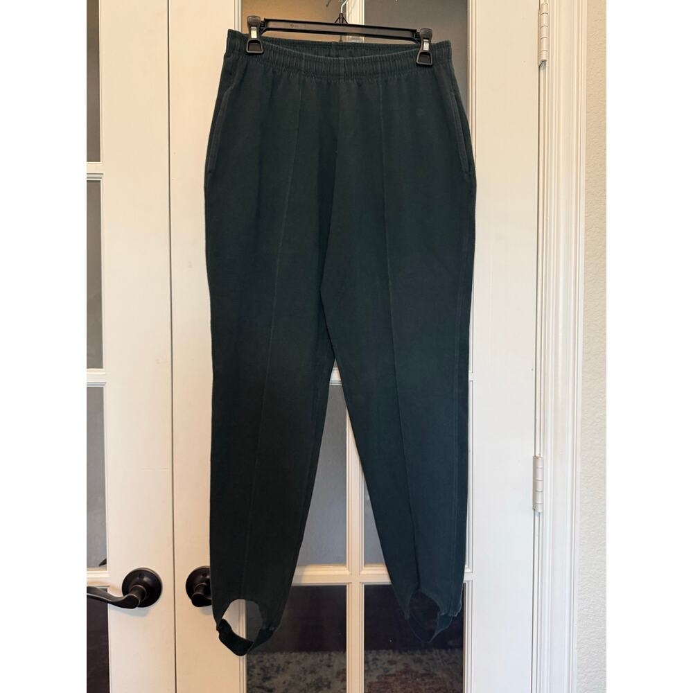 L.L.Bean Women’s Petite 12 Stirrup Pants Black Cotton Lycra Made USA Vintage